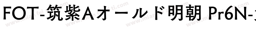 FOT-筑紫Aオールド明朝 Pr6N字体转换